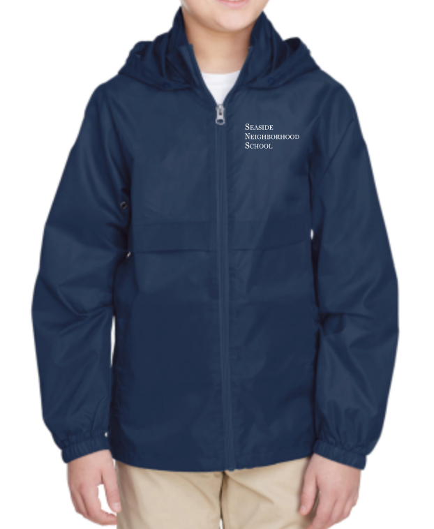 Youth Seaside Neighborhood School Hooded Rain Jacket